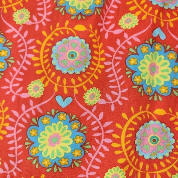 Hanna Andersson Red Pink Floral Ribbon Tie Pillow Case 100% Cotton Dress 120 6/7 - Picture 9 of 10